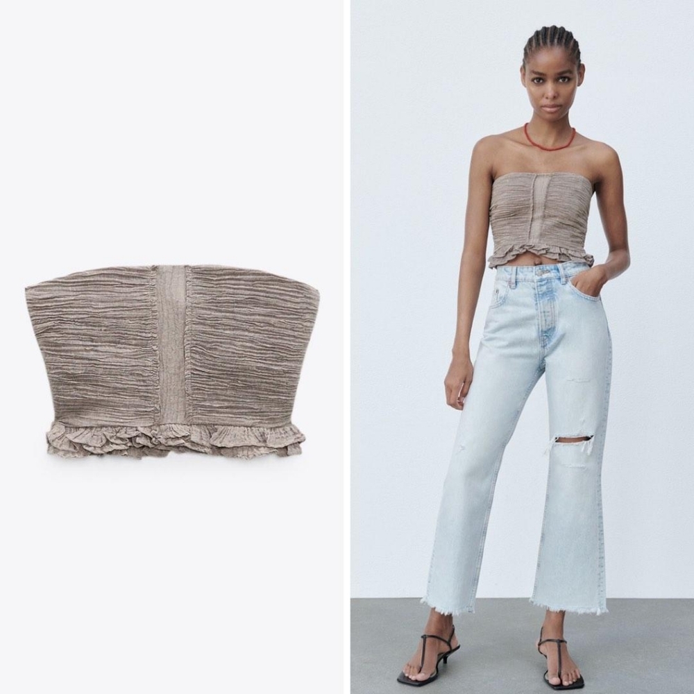 💎2/$20 ZARA LINEN TUBE TOP